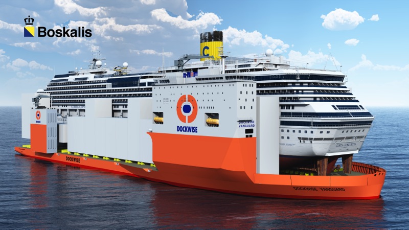 Dockwise Vanguard заказали для перевозки Коста Конкордия. Новое судно способно перевезти Коста Конкордию вместе с Vanguard.