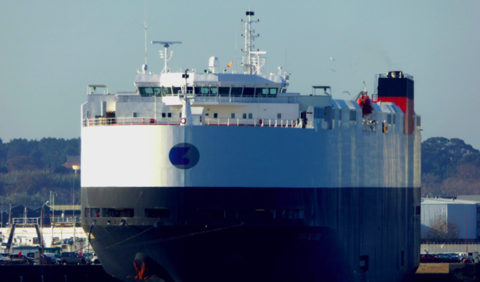 Car carrier contacted trawler, detained