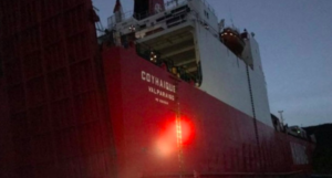 Ro-ro cargo ferry aground